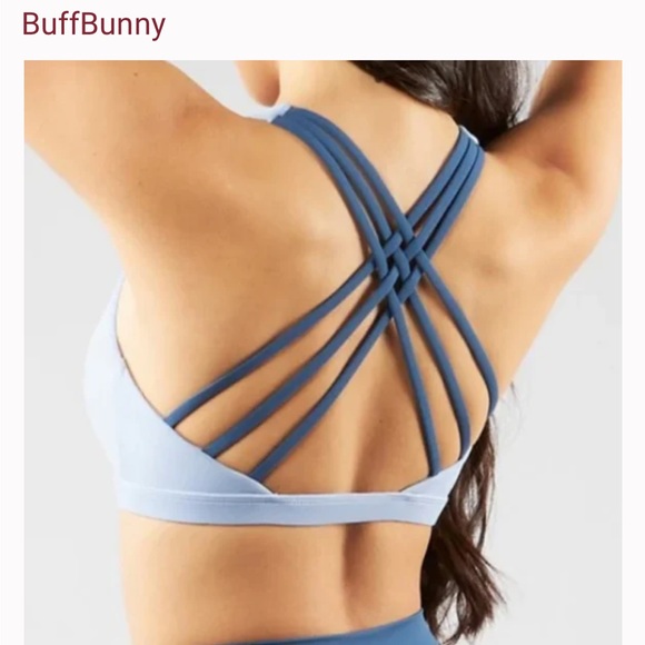 XS Buff Bunny “Namastay” Sports Bra Free Fallin Blue - Picture 15 of 15